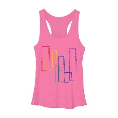 Design By Humans Rainbow Rectangles Abstract By Racerback Tank Top 2 Design By Humans Rainbow Rectangles Abstract By Racerback Tank Top - Image 2