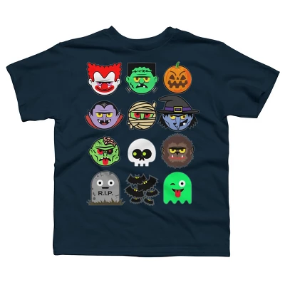 Boy's Design By Humans MONSTER FACES Halloween Emoji Shirt Skeleton Dracula Costume By Vomaria T-Shirt 6 Boy's Design By Humans MONSTER FACES Halloween Emoji Shirt Skeleton Dracula Costume By Vomaria T-Shirt - Image 6