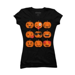 Junior's Design By Humans Halloween Pumpkins Emoji By Honeytree T-Shirt -Design By Humans GUEST 3f6ed2ca 4416 4b60 8a5f 2c1c5c32d873