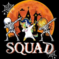Men's Design By Humans Halloween Squad Skeleton Unicorn Dabbing By Dodorindesign Tank Top