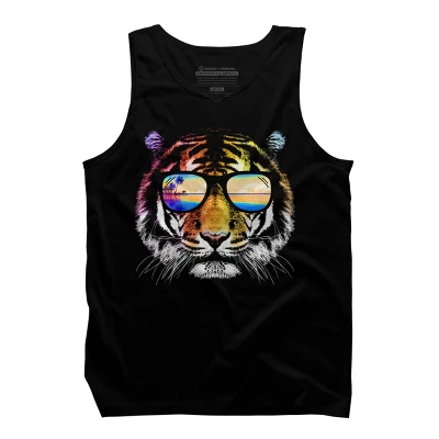 Men's Design By Humans Summer Tiger By Clingcling Tank Top 2 Men's Design By Humans Summer Tiger By Clingcling Tank Top - Image 2
