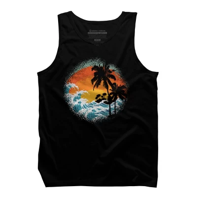 Men's Design By Humans Tropical Waves By Clingcling Tank Top 4 Men's Design By Humans Tropical Waves By Clingcling Tank Top - Image 4