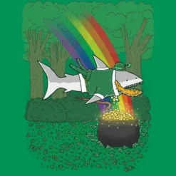 Junior's Design By Humans The Lucky Shark By Nickv47 T-Shirt