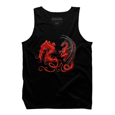Men's Design By Humans Phoenix Vs Dragon By Chriskar Tank Top 4 Men's Design By Humans Phoenix Vs Dragon By Chriskar Tank Top - Image 4