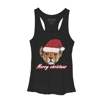 Women's Design By Humans Christmas Cheetah By Susserain Racerback Tank Top 3 Women's Design By Humans Christmas Cheetah By Susserain Racerback Tank Top - Image 3