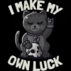 Junior's Design By Humans I Make My Own Luck Cute Evil Beckoning Cat Gift By EduEly T-Shirt