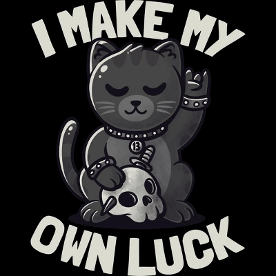 Junior's Design By Humans I Make My Own Luck Cute Evil Beckoning Cat Gift By EduEly T-Shirt 1 Junior's Design By Humans I Make My Own Luck Cute Evil Beckoning Cat Gift By EduEly T-Shirt