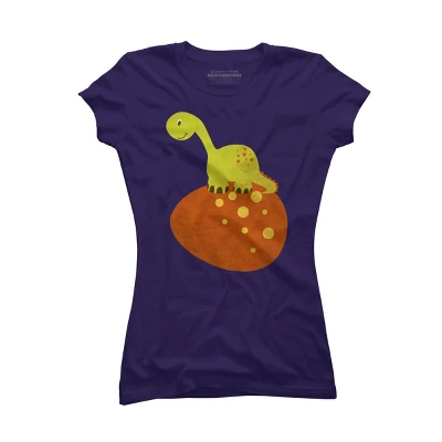 Junior's Design By Humans Happy Cute Dino By Parjono T-Shirt 8 Junior's Design By Humans Happy Cute Dino By Parjono T-Shirt - Image 8