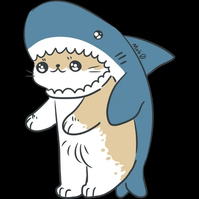 Junior's Design By Humans Cat Shark By Mob0 T-Shirt 1 Junior's Design By Humans Cat Shark By Mob0 T-Shirt