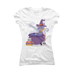 Junior's Design By Humans Halloween Kitty Cauldron By Machmigo T-Shirt 9 Junior's Design By Humans Halloween Kitty Cauldron By Machmigo T-Shirt -Design By Humans GUEST 47bffb1b 68d4 477c b95e 0594abd9f0e1