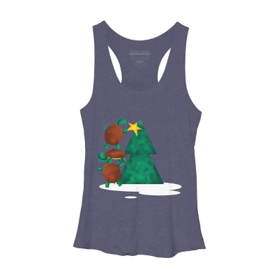Women's Design By Humans Christmas Tree Turtle By Moredesignsplease Racerback Tank Top 4 Women's Design By Humans Christmas Tree Turtle By Moredesignsplease Racerback Tank Top - Image 4