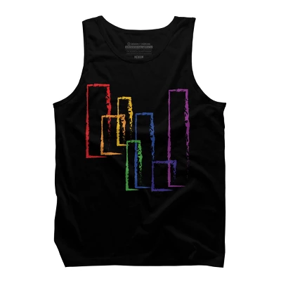 Design By Humans Rainbow Rectangles Abstract By Tank Top 2 Design By Humans Rainbow Rectangles Abstract By Tank Top - Image 2