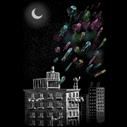 Women's Design By Humans Your Free Jelly Fish Return To Space By Moisescudero Racerback Tank Top