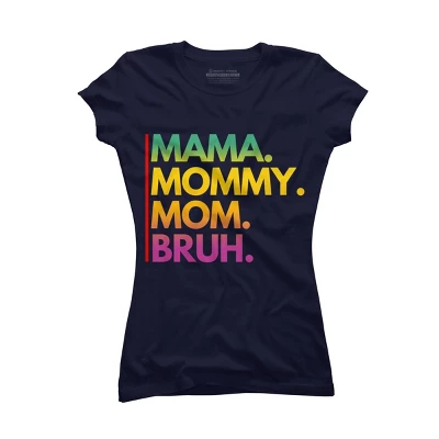 Junior's Design By Humans Mother's Day Mama Mommy Mom Bruh Rainbow Text By Punsalan T-Shirt 4 Junior's Design By Humans Mother's Day Mama Mommy Mom Bruh Rainbow Text By Punsalan T-Shirt - Image 4
