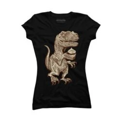 Junior's Design By Humans Velociraptors Love Cupcakes! By DBHOriginals T-Shirt -Design By Humans GUEST 49937df6 a77c 42ab b0a3 7674cddca496