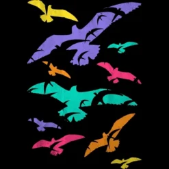 Women's Design By Humans Birds Flying In Color By Expo Racerback Tank Top