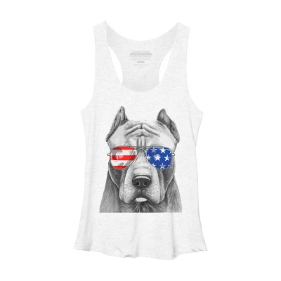 Women's Design By Humans American Pitbull With Sunglasses By Racerback Tank Top 6 Women's Design By Humans American Pitbull With Sunglasses By Racerback Tank Top - Image 6
