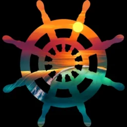 Junior's Design By Humans Sailors Sunrise Wave Memories By Goldquills T-Shirt