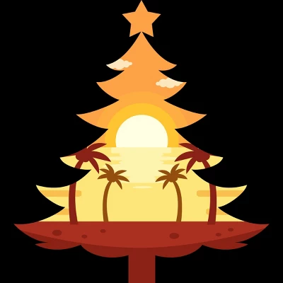 Women's Design By Humans Christmas In July Tree Sunset By Destiny29 Racerback Tank Top 1 Women's Design By Humans Christmas In July Tree Sunset By Destiny29 Racerback Tank Top