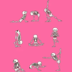 Women's Design By Humans Skeleton Yoga By Huebucket Racerback Tank Top