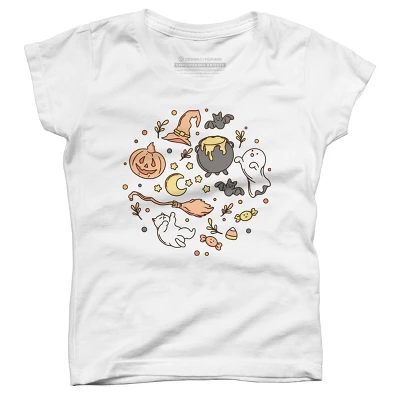 Girl's Design By Humans Halloween By Kimprut T-Shirt 4 Girl's Design By Humans Halloween By Kimprut T-Shirt - Image 4