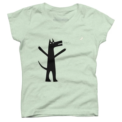 Girl's Design By Humans Arooo! By NicSquirrell T-Shirt 4 Girl's Design By Humans Arooo! By NicSquirrell T-Shirt - Image 4