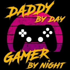 Women's Design By Humans Daddy By Day Gamer By Night By Thriftjd Racerback Tank Top