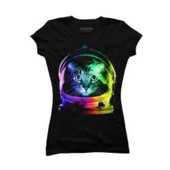 Junior's Design By Humans Astronaut Cat By Clingcling T-Shirt -Design By Humans GUEST 51ea7d05 67d5 47a6 8f8d dc5b0bb6dba9