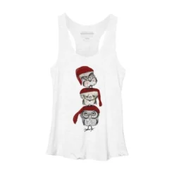 Women's Design By Humans Christmas Owls By Msmart Racerback Tank Top -Design By Humans GUEST 526465fd 7e18 4ff7 8c2c 90b33d28aaaf