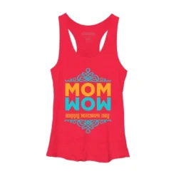 Women's Design By Humans Happy Mother's Day Mom Wow By Tmsarts Racerback Tank Top -Design By Humans GUEST 53b92002 e217 42b6 90f6 c3864fcfc191