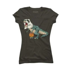 Junior's Design By Humans Trex Ghost Costume Design Funny Halloween Dinosaur By Threadlets T-Shirt -Design By Humans GUEST 54250c7e 8212 405c afac ab1654e518cc