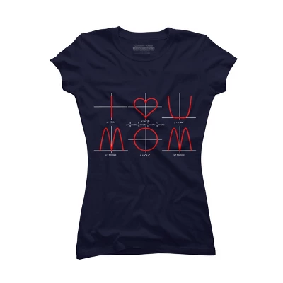 Junior's Design By Humans I Love You Mom Math Equations By WatercolorFun T-Shirt 3 Junior's Design By Humans I Love You Mom Math Equations By WatercolorFun T-Shirt - Image 3