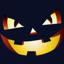 Junior's Design By Humans Halloween Pumpkin Evil Smiley Face By Artdim T-Shirt