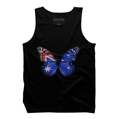 Men's Design By Humans Butterfly Flag Of Australia By GiftsIdeas Tank Top 2 Men's Design By Humans Butterfly Flag Of Australia By GiftsIdeas Tank Top - Image 2