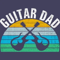 Women's Design By Humans Retro Dueling Electric Guitar Dad By DragonTee Racerback Tank Top