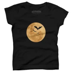 Girl's Design By Humans Halloween - Moon By MonkeyStore T-Shirt -Design By Humans GUEST 57b35082 37bc 4f81 b234 70e2f5422b9b