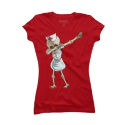 Junior's Design By Humans Halloween Dabbing Funny Skeleton Nurse RN Costume Gift By COVI T-Shirt -Design By Humans GUEST 5a13797d 6cf1 434e 93b0 e62fce8a75ea
