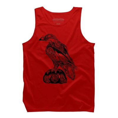 Men's Design By Humans Artistic Black Raven By Katrinawold Tank Top 5 Men's Design By Humans Artistic Black Raven By Katrinawold Tank Top - Image 5