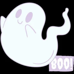 Junior's Design By Humans Boo Cute Ghost Halloween Cute Design By BoogieCreates T-Shirt