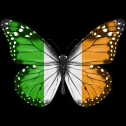 Women's Design By Humans Butterfly Flag Of Ireland By GiftsIdeas Racerback Tank Top