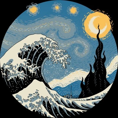 Men's Design By Humans The Great Starry Wave By Vincenttrinidad Tank Top 1 Men's Design By Humans The Great Starry Wave By Vincenttrinidad Tank Top