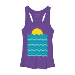 Women's Design By Humans Sunset Waves By Clingcling Racerback Tank Top -Design By Humans GUEST 5daccbcc 0554 467a b97e d2ff611a6e89