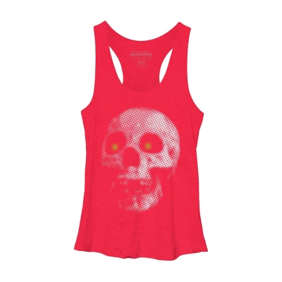 Women's Design By Humans Giant Halloween Skull By Robotface Racerback Tank Top 6 Women's Design By Humans Giant Halloween Skull By Robotface Racerback Tank Top - Image 6