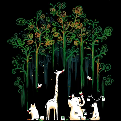 Junior's Design By Humans Repaint The Forest By Radiomode T-Shirt 1 Junior's Design By Humans Repaint The Forest By Radiomode T-Shirt