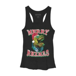 Women's Design By Humans Merry RexMas T Rex Christmas Dinosaur By MudgeStudios Racerback Tank Top -Design By Humans GUEST 5f6db684 f16f 46e0 9e34 4e844585874d