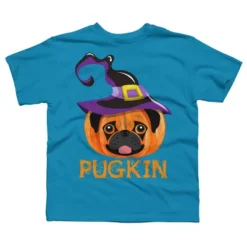 Boy's Design By Humans Pugkin Pumpin Halloween By Trantanphat95 T-Shirt -Design By Humans GUEST 5f791f50 d6c5 4ca1 876d 761a80cf6bc5