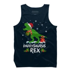 Men's Design By Humans Daddysaurus Christmas By NekoShop Tank Top -Design By Humans GUEST 60695dbf 6cf8 4cbe bcae ee11edbdf425