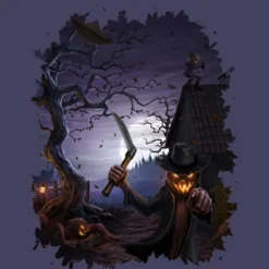 Women's Design By Humans Evil Pumpkins By Chriskar Racerback Tank Top