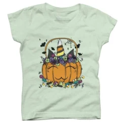 Girl's Design By Humans Halloween Unicorn By Desdymona T-Shirt -Design By Humans GUEST 61b3e084 e9b7 4bf7 8f27 b653b0b949ee