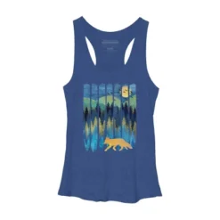 Women's Design By Humans Fox Forest Night By Maryedenoa Racerback Tank Top -Design By Humans GUEST 61da4c53 89d3 44a5 a41b 22508895c771